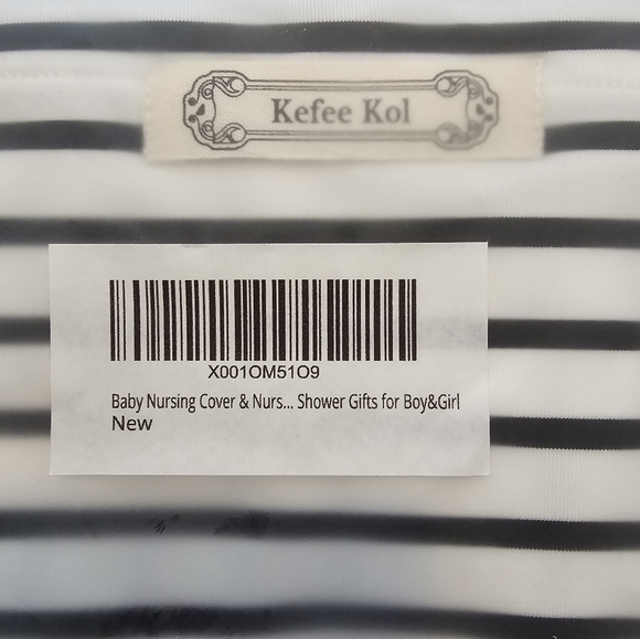 NWT Kefee Kol Black and White Striped Nursing Cover - OS - Picture 4 of 5